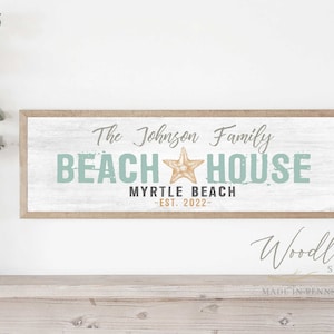 Personalized Beach House Sign, Custom Beach House Sign, Beach House Signs, Beach House Decor, Ocean Wall Art, Beach House Gift, Starfish