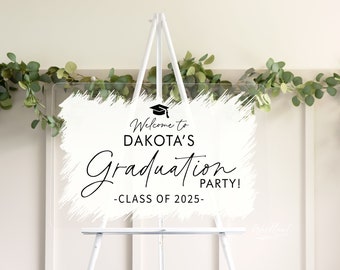 Welcome Graduation Party Sign, Personalized Welcome To Name Graduation Party Class of Year Acrylic Sign, Graduation Party Decor Signage