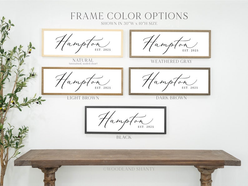 Personalized Last Name Sign | Modern Farmhouse Wedding Date Gift | Family Name Sign