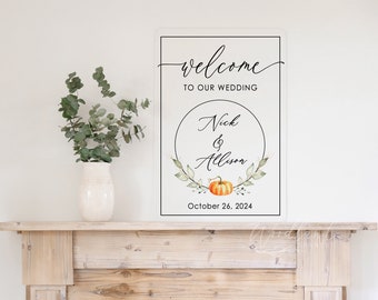 Welcome to our Wedding Sign, Fall Wedding Decor, Fall Acrylic Welcome Wedding Sign