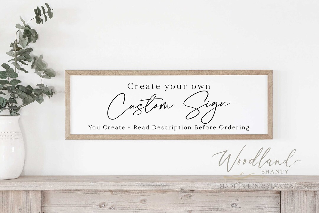 Custom Framed Quotes Custom Framed Sign Create Your Own Etsy