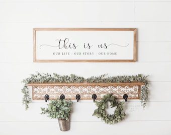 This is Us Our Life Our Story Our Home Sign | This is Us Framed Sign | This is Us Farmhouse Sign | New Home Gift Idea | Collage Wall Sign
