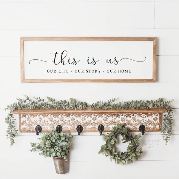 This is Us Our Life Our Story Our Home Sign | This is Us Framed Sign | This is Us Farmhouse Sign | New Home Gift Idea | Collage Wall Sign