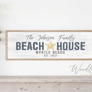 Personalized Beach House Sign, Custom Beach House Sign, Beach House Signs, Beach House Decor, Ocean Wall Art, Beach House Gift, Starfish