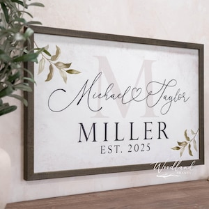 Personalized Sign, Monogram Sign, Wedding Gift, Mother&#39;s Day Gift, Custom Wedding Gift, Personalized Wedding Gift, Names Established Sign