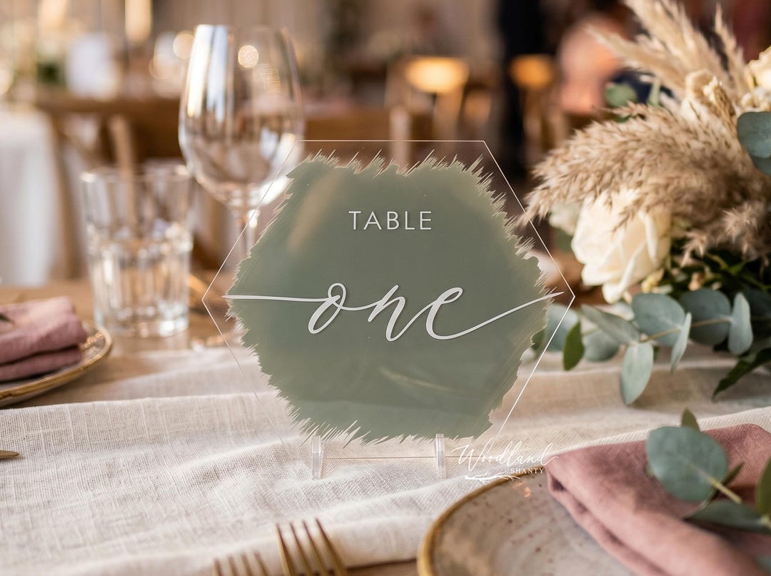 Acrylic Table Numbers, Wedding Table Numbers, Brushed Wedding Table ...