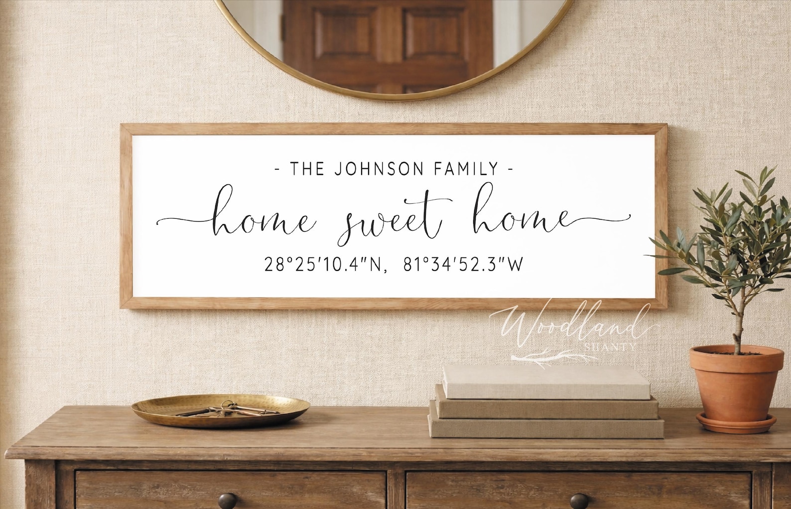 Personalized Home Sweet Home GPS Coordinates Sign, Family Last Name Housewarming Gift, New Home Sign - 48w x 16h inches, Weathered Gray