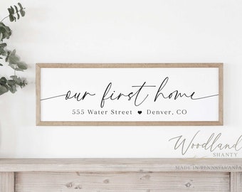 Our First Home Sign, Personalized Housewarming Gift, New Home Sign, Realtor Gift, Realtor Gift Idea, Housewarming Gift Idea