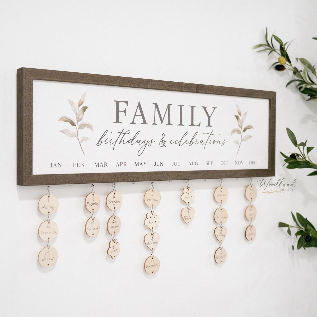 Family Birthdays and Celebrations Board Sign- Etsy