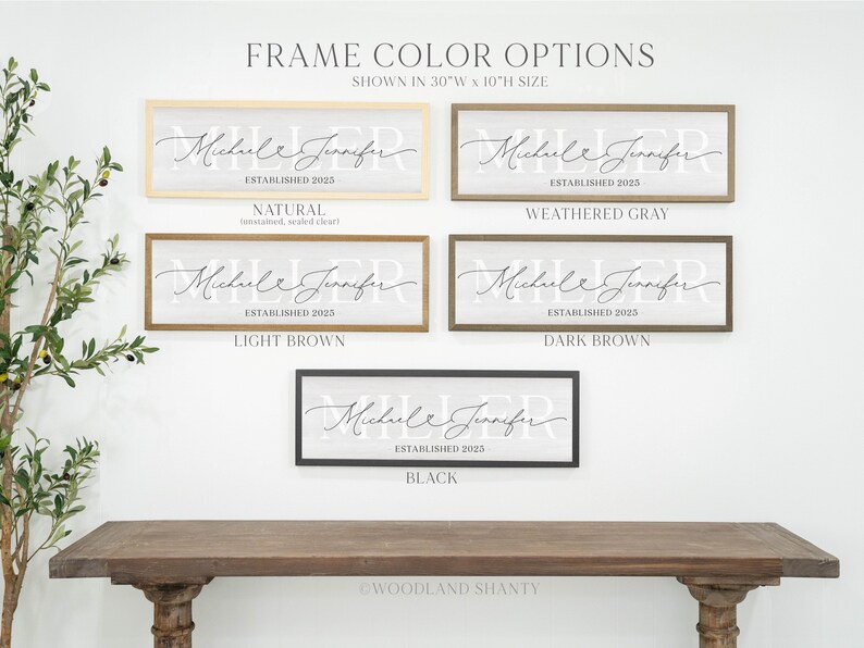 Personalized Couple Name Sign, Last Name Established Sign, Custom Wedding Gift, Bridal Shower Gift