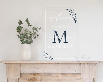 Welcome Wedding Sign, Personalized Welcome to our Wedding Sign, Brushed Acrylic Wedding Sign, Wedding Decor, Modern Wedding Welcome Sign