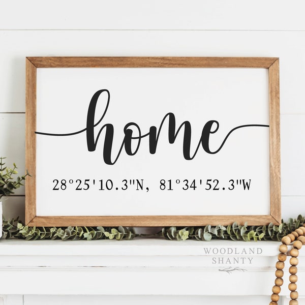 Home Coordinates Sign, GPS Coordinates Sign, Longitude Latitude Sign, Realtor Gift, Gift for Client, Custom Home GPS Coordinates Sign