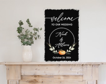 Acrylic Welcome to our Wedding Sign, Fall Wedding Decor, Fall Welcome Wedding Sign