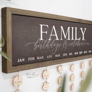 Family Birthdays and Celebrations Board Sign, Family Birthday Calendar Sign, Family Sign, Perpetual Birthdays Calendar, Mom Grandparent Gift