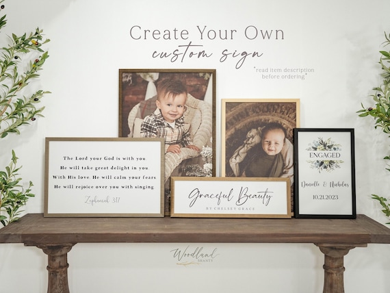 Custom Framed Quotes, Custom Framed Sign, Create Your Own Custom Framed Sign, Custom Sign, Custom Wedding Sign, Create A Custom Sign