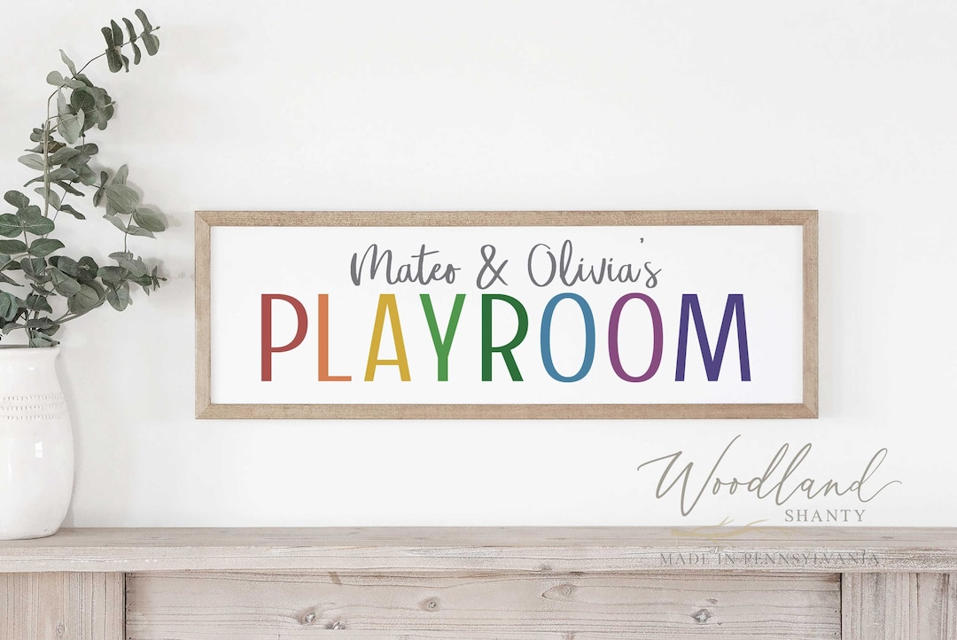 Personalized Playroom Sign With Names - Etsy