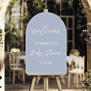 Personalized Arch Welcome to Baby Shower Sign on Acrylic, Modern Minimalist Rustic Classic Custom Baby Shower Decor