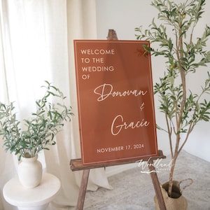 Welcome to our Wedding Acrylic Sign, Personalized Wedding Sign