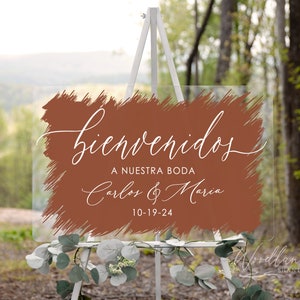Spanish Wedding Welcome Sign, Acrylic Spanish Wedding Sign, Bienvenidos A Nuestra Boda, Personalized Welcome to a new beginning Spanish Sign