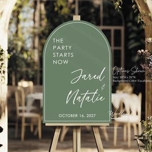 Arch Welcome to our Wedding Acrylic Sign, Personalized Arch Wedding Sign, The Party Starts Now Wedding Reception Sign image 6