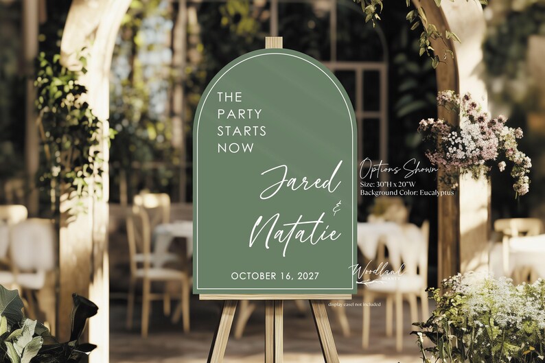 Arch Welcome to our Wedding Acrylic Sign, Personalized Arch Wedding Sign, The Party Starts Now Wedding Reception Sign image 6