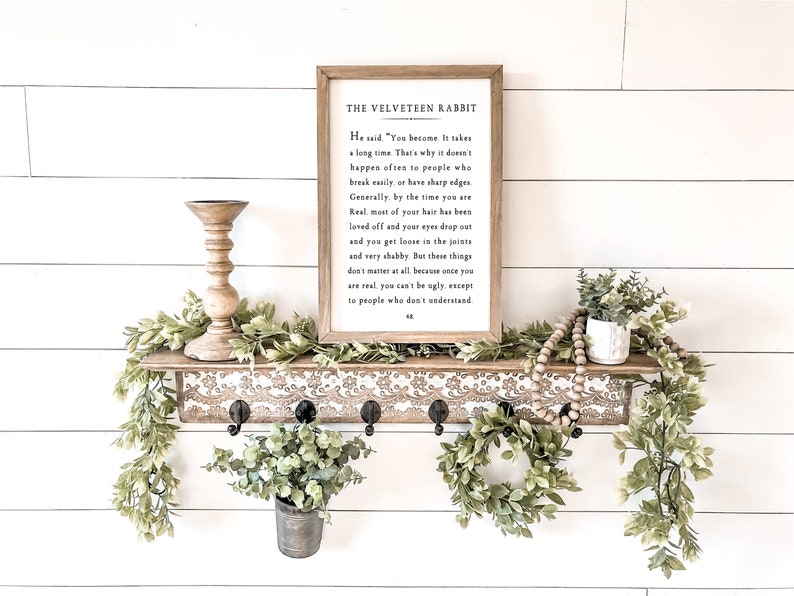 The Velveteen Rabbit Quote Sign Farmhouse Decor Wedding Decor Farmhouse Wall Decor Wedding Signs Farmhouse Wedding Wall Decor image 1