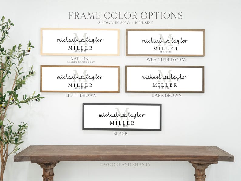 Personalized Last Name Monogram Sign | Modern Farmhouse Wedding Established Date Gift | Personalized Bridal Shower Gift