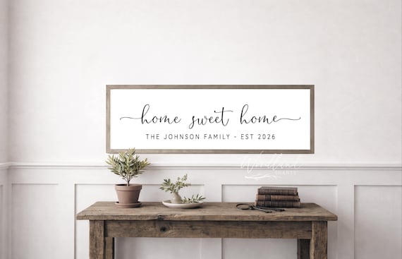 Home Sweet Home Sign, Personalized Housewarming Gift