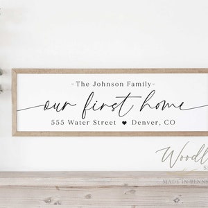 Our First Home Sign, Personalized Housewarming Gift, New Home Sign,  Housewarming Gift Idea, New Home Gift
