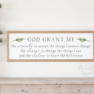 Serenity Prayer Sign | Scripture Prayer Wall Art | God Grant Me The Serenity Sign