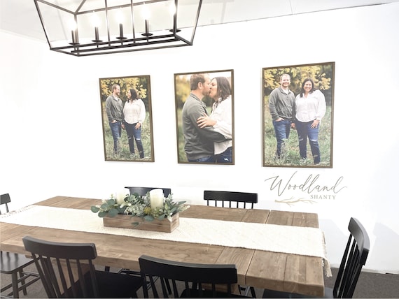 Custom Framed Photo Prints on Sign, Wood Frame Photo Print, Wedding Photo Print, Engagement Photo, Valentines Day Gift, Gift for Spouse