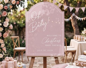 Personalized Oh Baby Welcome to Baby Shower Sign, Custom Arch Welcome Baby Shower Event Decor