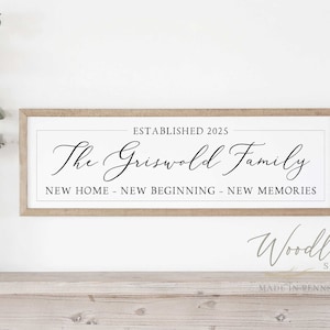 New Home Sign Personalized, New Home New Beginning Sign, Housewarming Gift, Personalized Home Sign, Custom Family Home Sign