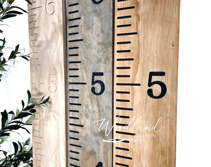 Wooden Engraved Growth Chart Ruler, Routered Family Height Chart Ruler
