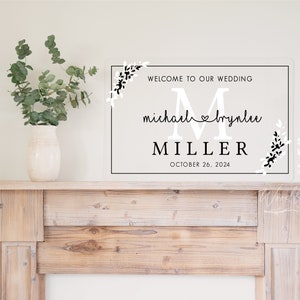 Welcome Wedding Sign, Personalized Welcome to our Wedding Sign, Brushed Acrylic Wedding Sign, Wedding Decor, Modern Wedding Welcome Sign image 5