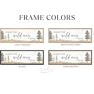 Where the Wild Ones Play Framed Sign, Woodland Playroom Wall Decor, Boys Adventure Room Art immagine 2