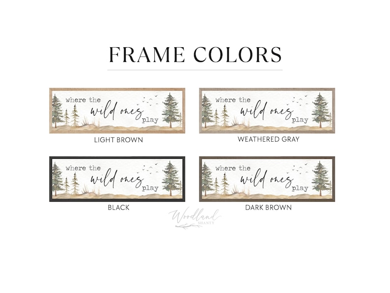 Where the Wild Ones Play Framed Sign, Woodland Playroom Wall Decor, Boys Adventure Room Art immagine 2