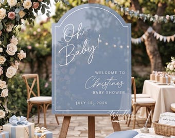 Personalized Oh Baby Welcome to Baby Shower Sign, Custom Arch Welcome Baby Shower Event Decor