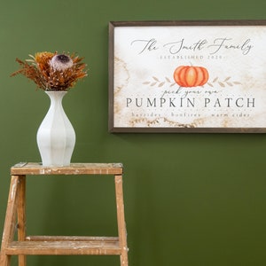 Pumpkin Patch Sign Personalized Fall Family Farm Pumpkin Sign image 8