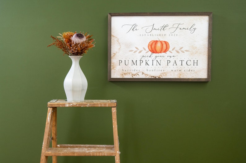 Pumpkin Patch Sign Personalized Fall Family Farm Pumpkin Sign image 8