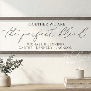 The Perfect Blend, Blended Family Framed Sign, Gift for Stepmom, Second Wedding Gift, Stepfamily Gift, Personalized Family Names Gift