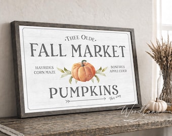 Fall Market Sign, Farmhouse Fall Sign, Fall Decor, Modern Farmhouse Fall Decor, Fairytale Pumpkin Wall Art, Fall Wall Art