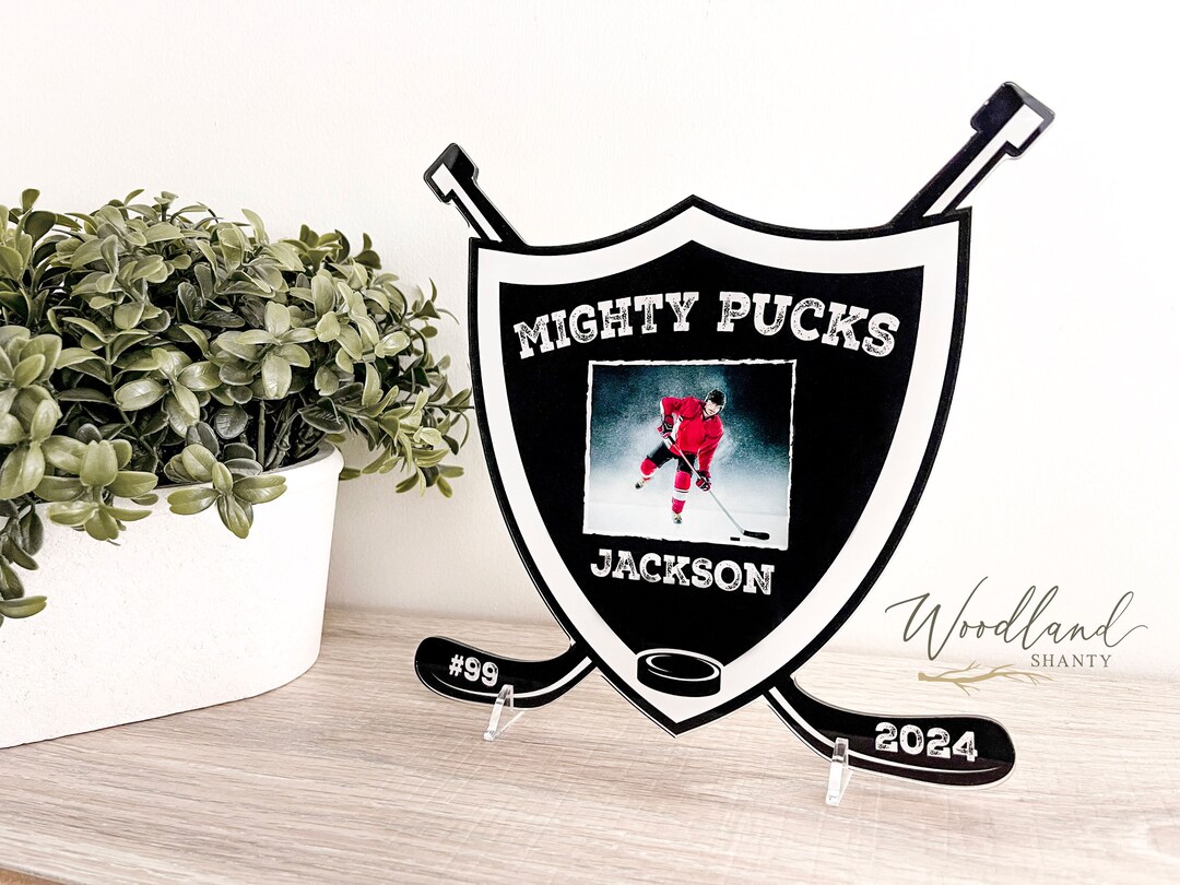 Hockey Player Award Plaque, Custom Personalized Hockey Team Trophy