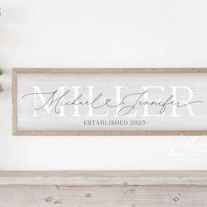 Personalized Couple Name Sign, Last Name Established Sign, Custom Wedding Gift, Bridal Shower Gift