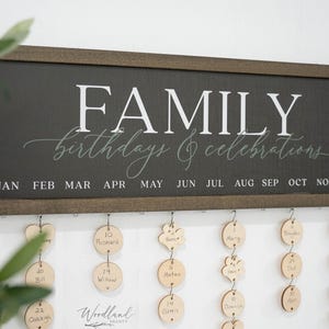 Family Birthdays and Celebrations Board Sign, Family Birthday Calendar Sign, Family Sign, Perpetual Birthdays Calendar, Mom Grandparent Gift