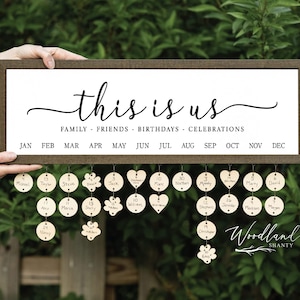 This is Us Family Birthday Sign, This is Us Family Friends Birthdays Celebrations Sign | Family Birthday Board Sign