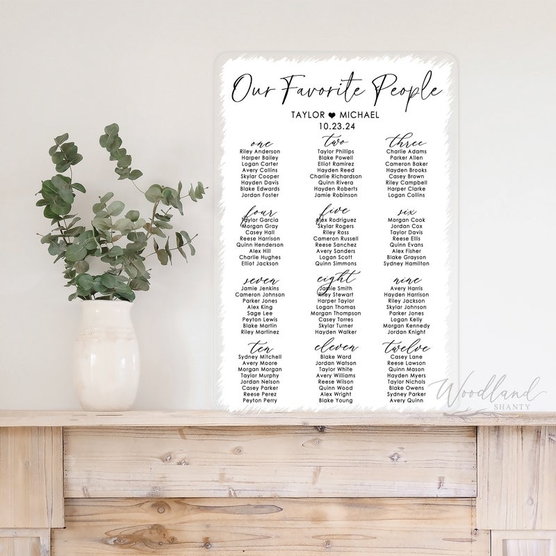 Acrylic Wedding Seating Chart Etsy