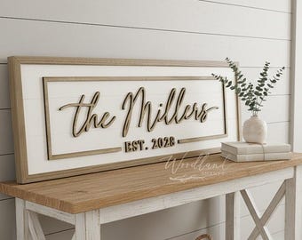 Letrero con apellido personalizado, regalo de boda personalizado, regalo de inauguración de la casa