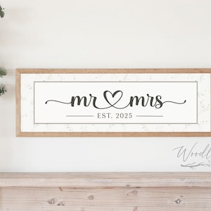 Mr and Mrs Framed Sign, Custom Wedding Gift, Bridal Shower Gift Idea, Newlywed Gift, Bridal Shower Decor, Wedding Decor, Wedding Gift Idea