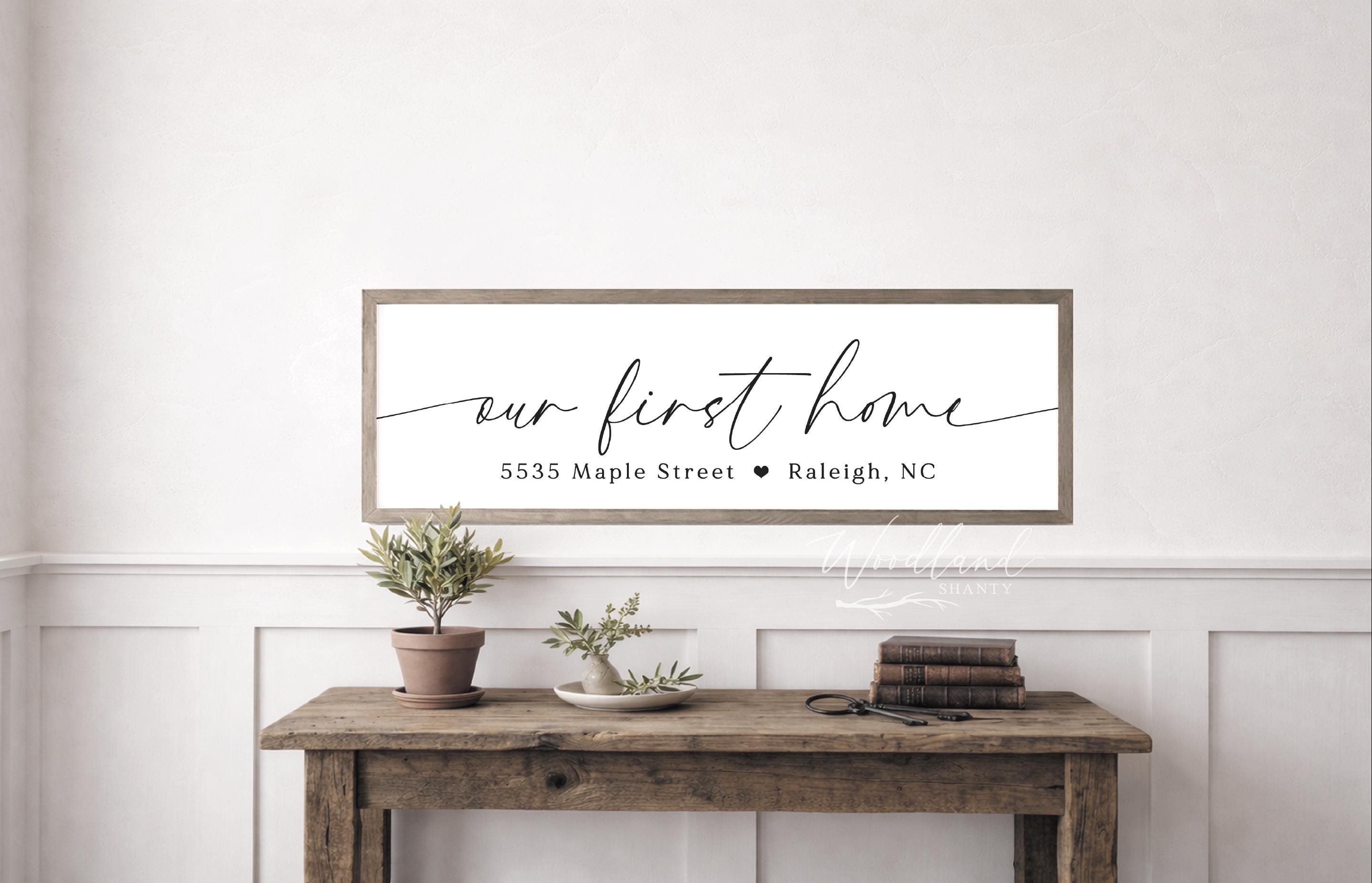 Our First Home Sign, Personalized Housewarming Gift, New Home Closing ...